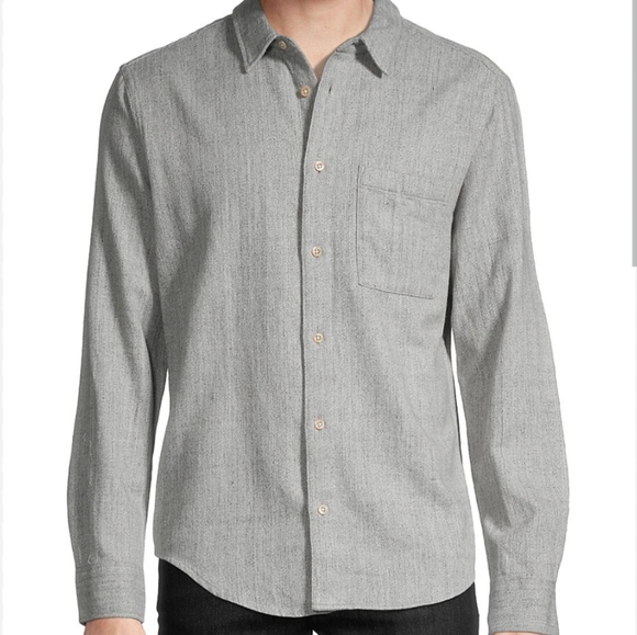 Men's Madewell Perfect Fit Button Up Flannel Shirt Gray Long Sleeve Cotton - M - Picture 2 of 13